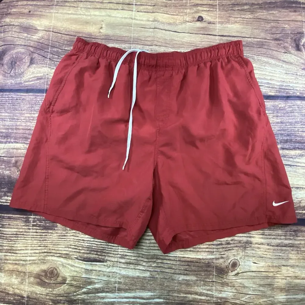 Vintage 2000s Nike Swim Shorts Mens 2XL Red Boardshorts Trunks Y2K Beach